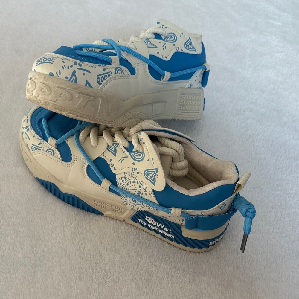 Blue and White Womens Shoes